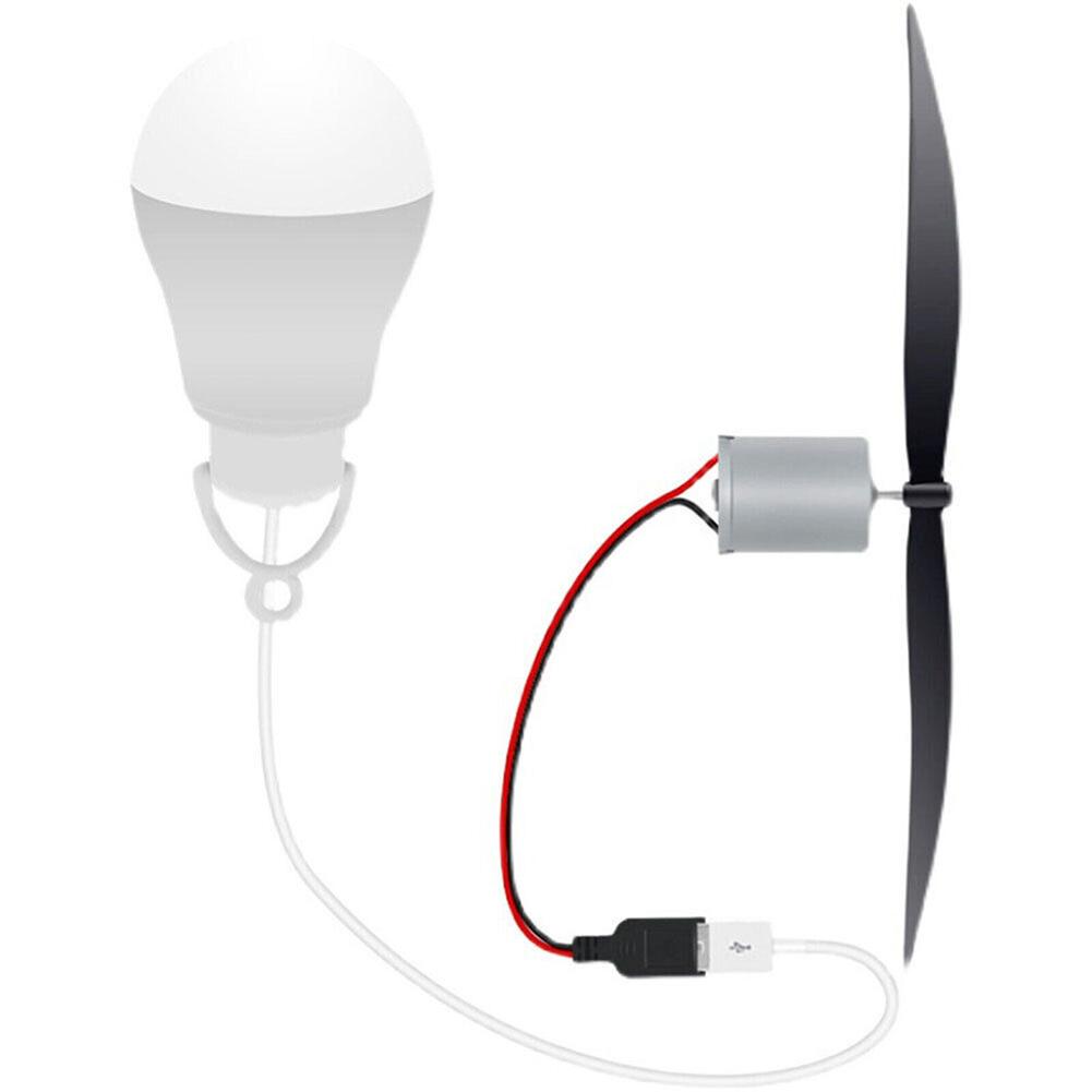 

Micr Wind Turbine Motor Blade With USB Light Bulb DIY Set Power Energy Generator Wind Generator Wind Energy
