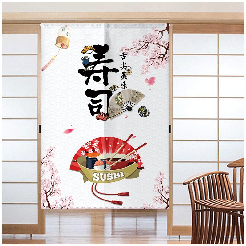 Japanese Sushi Door Curtain Partition Kitchen Doorway Decorative Drapes Cafe Restaurant Entrance Noren Half-Curtain