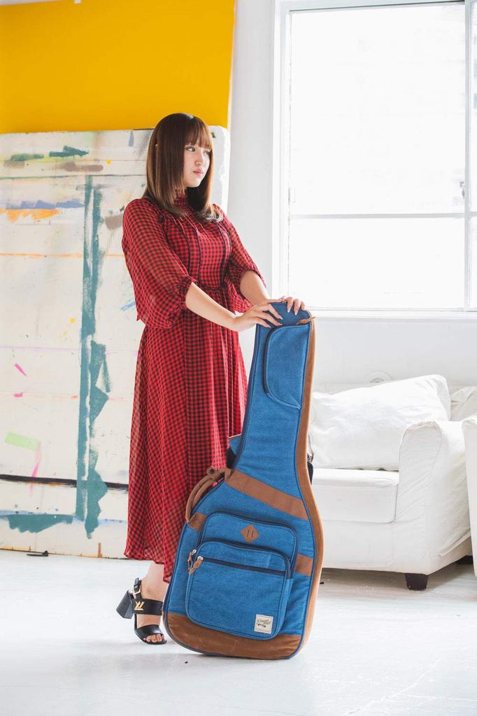 Ibanez "Unique and Playful" Electric Guitar Bag with Protective Cushion (Denim-Like Fabric, Blue) IGB541D-BL