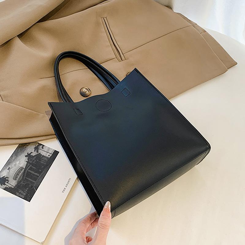 Simple Portable Casual Solid Color Tote Bag Spring 2025 Popular Bag New Trend Women's Bag Fashion Shoulder