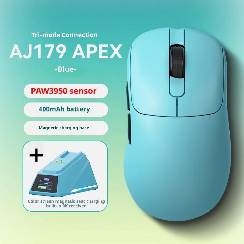 

Беспроводная игровая мышь Black Jazz AJ179 Apex - PAW3395, Bluetooth, 3-режимная, легкая, с зарядной базой