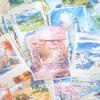 Wind Chasing Series: 30 Sheets White Kraft Paper for Landscape-Themed Collage and Decoration
