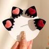 Bow Cat Ear Hairpin Flocking Velvet Hair Clip Creative Children's Hair Clip  Baby