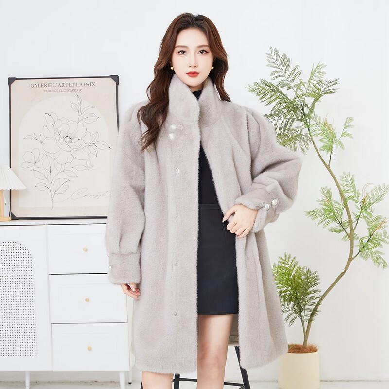 

KAISER Элегантное пальто средней длины из искусственного меха в корейском стиле One Size