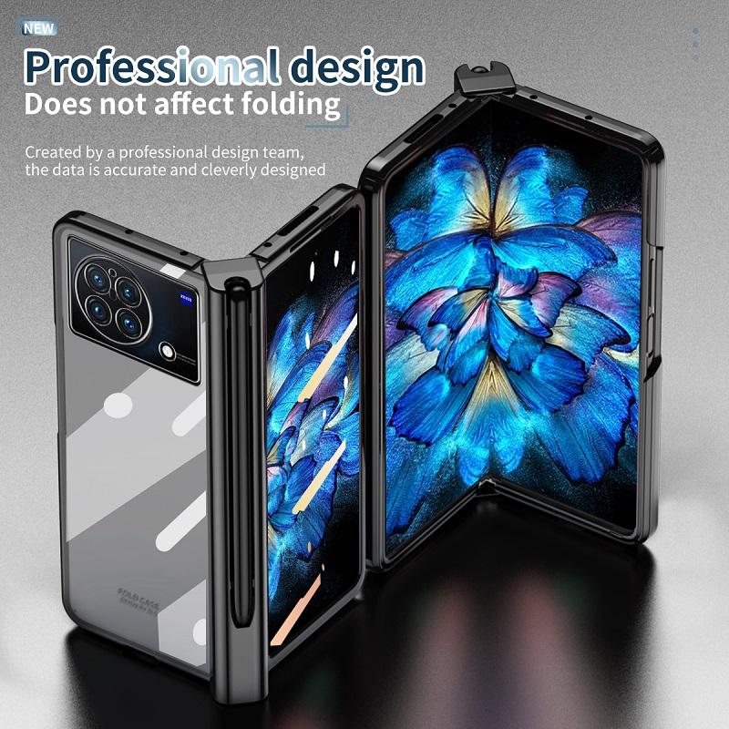 Custodia VIVO X Fold 5 Con Anello Rotante 360° E Pellicola Privacy, Cover Rigida Sottile Antiurto Nera - 4