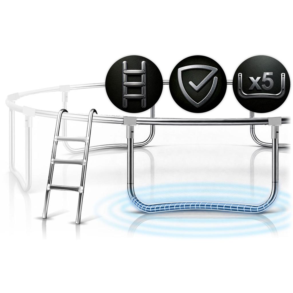 Neo-Sport Garden Trampoline 15Ft/ With Outer Net And Ladder