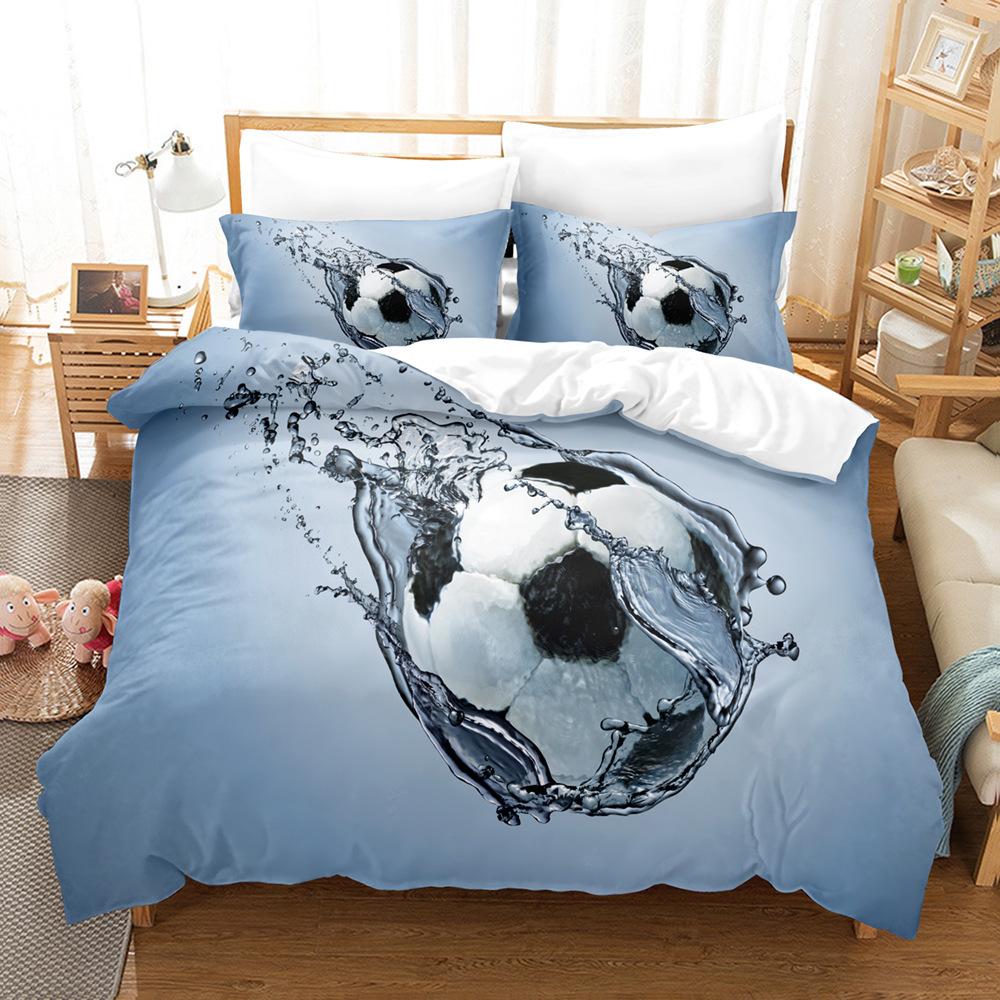 Football Digital Printing Bed Three-Piece Set Supply Home Textile Bed Sheet Kit