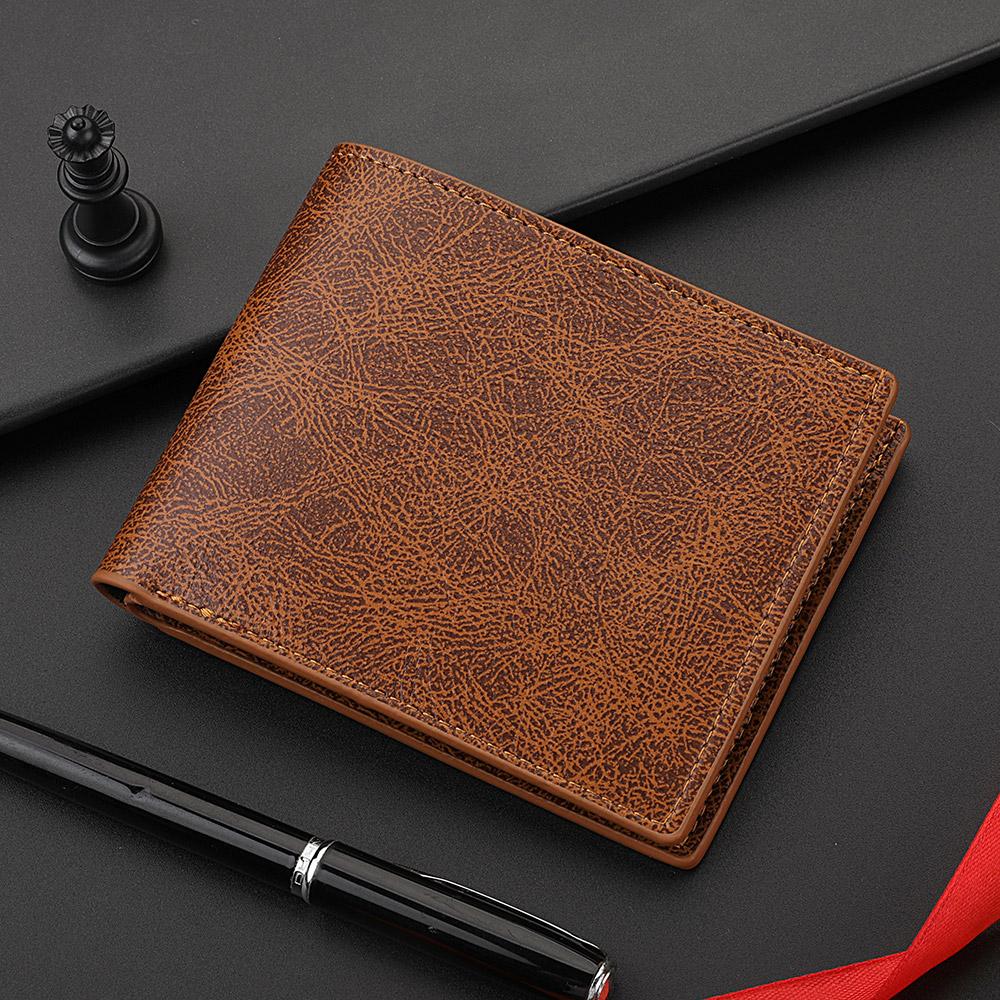 Men's Fashion Retro Business Short Wallet Multi Card Slot Horizontal Soft Pu Leather Men's Wallet