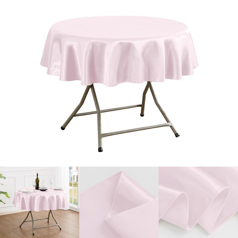 150/180/200cm Round Satin Tablecloth Bright Silk Tablecloth For Baby Shower Wedding Birthday Party Banquet Christmas Table Decor