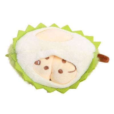 PP Cotton Fruit Durian Pendant Detachable Soft Durian Fruit Shape Plush Toy Simulation Fluffy Fruit Durian Plush Keyring