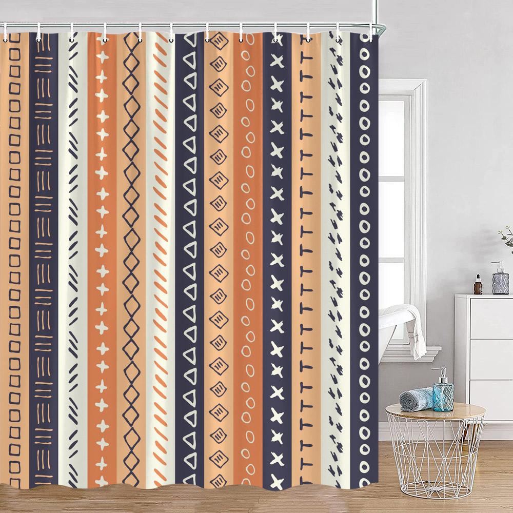 Bohemian Vintage Shower Curtains Mandala Boho Pattern Retro Bathroom Decorations Polyester Bath Curtain With Hooks