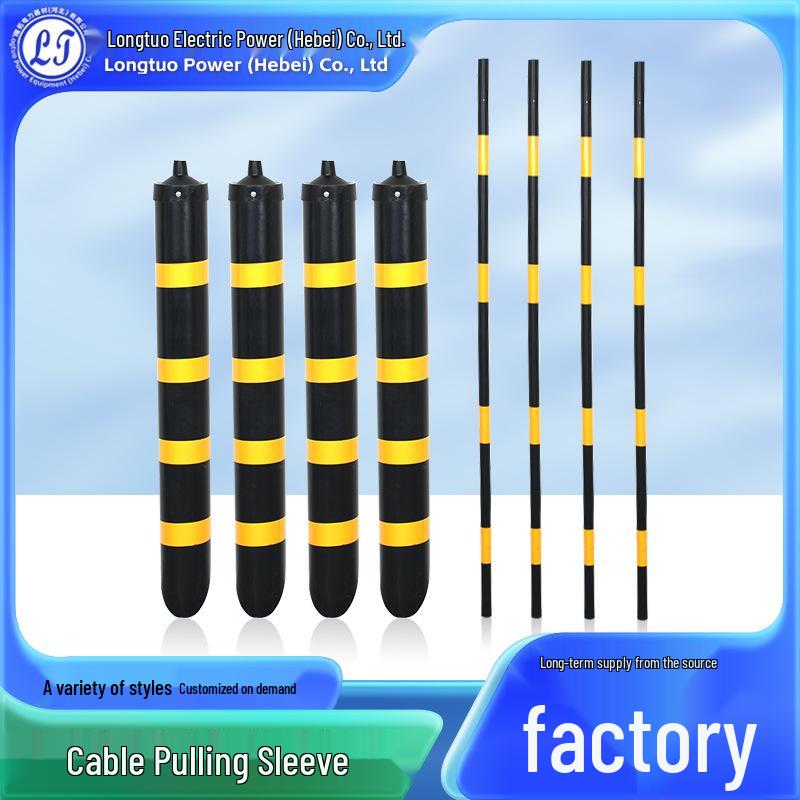 PVC Angled Guy Wire Reflective Warning & Cable Protection Sleeve for Power Poles White Red Sleeve 110mm