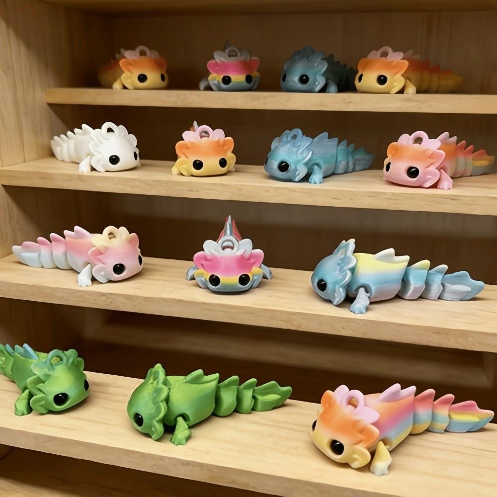 8pcs Colorful 3D Printed Salamander Creative Desk Decoration Salamander Figurine Desk Decoration