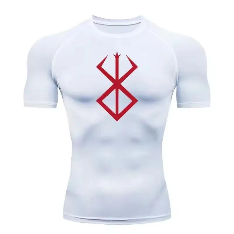 Compression T-shirt for Men Elastic Tight Workout Sportswear Short-sleeved High Elasticity Gym Bodybuilding Quick-drying Sweatshirt Top