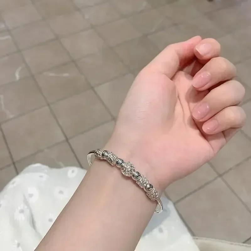 Fashion 925 Silver Bracelet Woman Luxury Designer Bracelet Adjustable Charm Bangle Girls Party Wedding Jewelry Gifts
