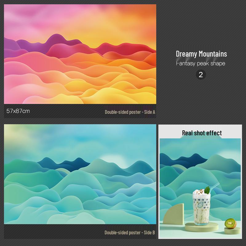 3D Double-Sided Tree Shadow Background Paper for Photography: Minimalist Prop for Cosmetics, Food, and Jewelry Still Life