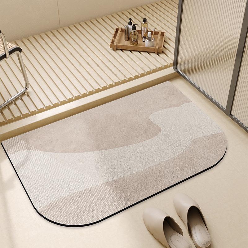 Nordic Light Luxury Non-Slip Diatomaceous Earth Bath Mat - Quick Dry, Water Absorbent, Stain Resistant Foot Pad for Bathrooms