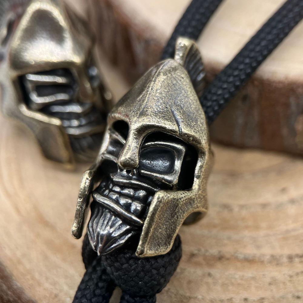 Ancient Greek Helmet Soldiers Brass Knife Beads EDC DIY Woven Bracelets Lanyard Key Chain Pendant Accessories Men Outdoor Tool Hangings Charms