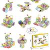 Adjustable Electric Gear Building Blocks Toy Set for Girls and Boys, Educational Puzzle for Ages 3-6