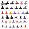 Decorative Wizard Hat Halloween Witch Hat, Adult Kids Cosplay Cone with Spider Black Web Star Decor, Gothic Party Costume Prop, Trick or Treat
