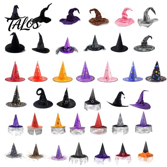 Decorative Wizard Hat Halloween Witch Hat, Adult Kids Cosplay Cone with Spider Black Web Star Decor, Gothic Party Costume Prop, Trick or Treat