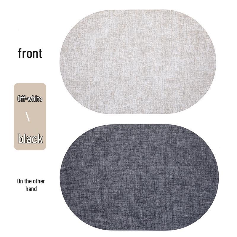 Nordic Oval Fabric Texture Placemat - Waterproof, Oilproof, Heat Insulation, Anti-Scald Mat 