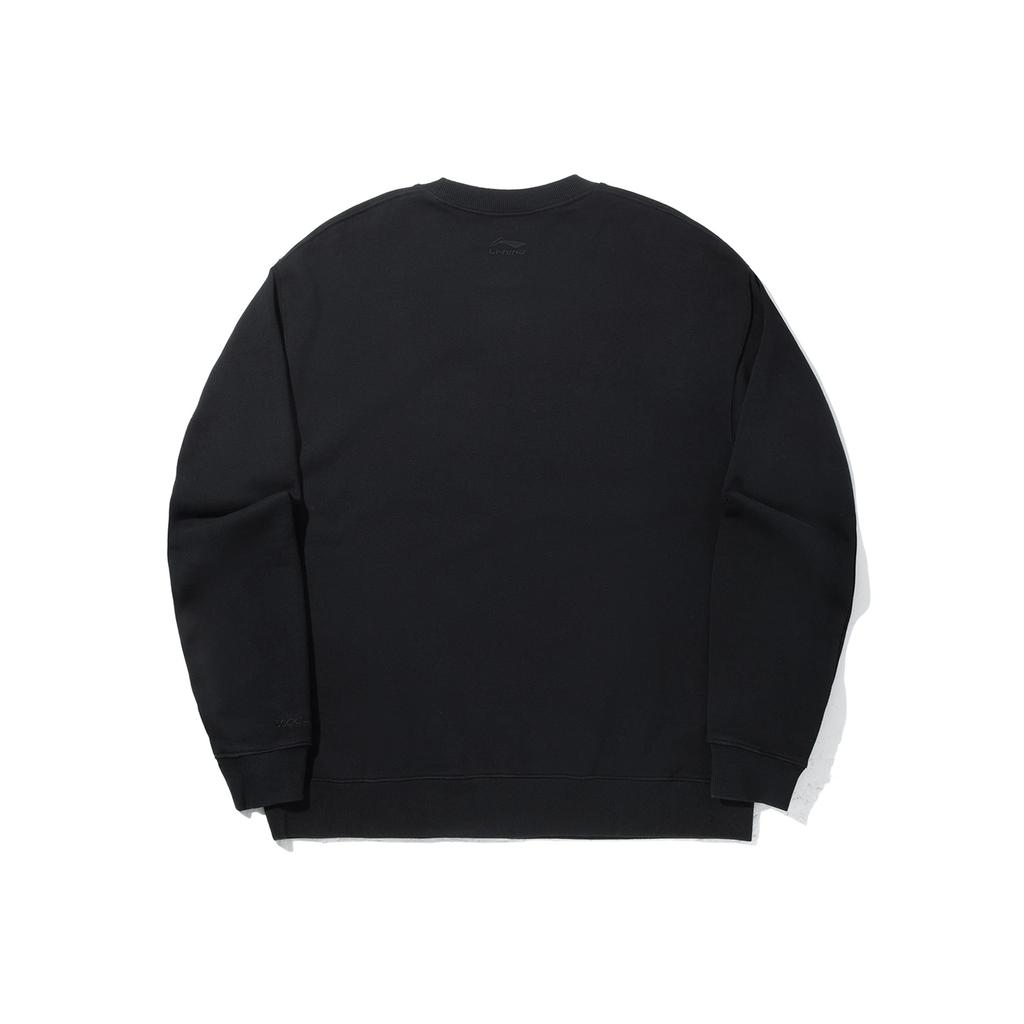 Li Ning Round Neck Pullover Loose Letter Comfortable Solid Color Versatile Long Sleeve Sweatshirt Unisex Sweatshirt AWDVH75-3