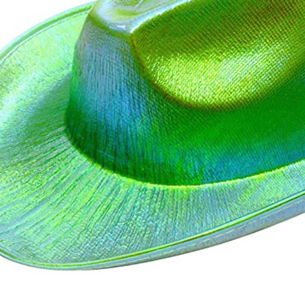 Chapeau de fête Cowboy Accessoires de costume Brillant Lumineux Holographique Casquettes Rave Chapeau d'Espace Cowboy pour Femmes Disco Halloween Soirée à Thème