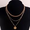 Europe, America, Punk Geometry Disc Pendant Necklace Female Niche Design Sense Light Luxury Choker Wholesale