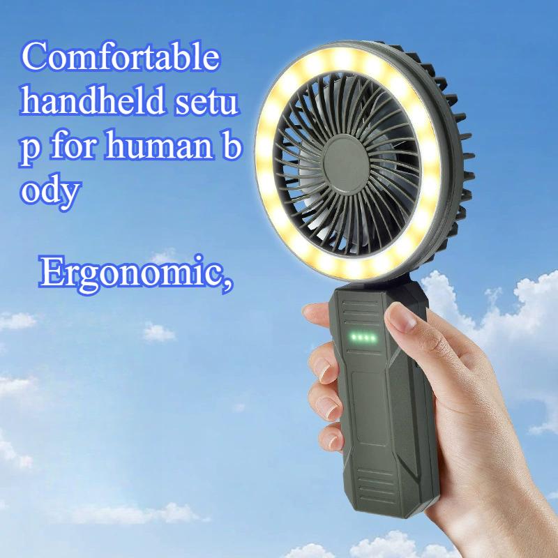 

Rechargeable Camping Lantern with Fan 4 Speed Foldable Handheld Lamp Air Cooling Ventilador for Outdoor Travel Hiking Flashlight армия зеленый