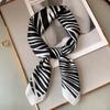 Korean Spring and Autumn New Decorative Small Scarf Women's Striped Scarf Fashion Temperament Square Scarf Decorative Hairband Tie Scarf