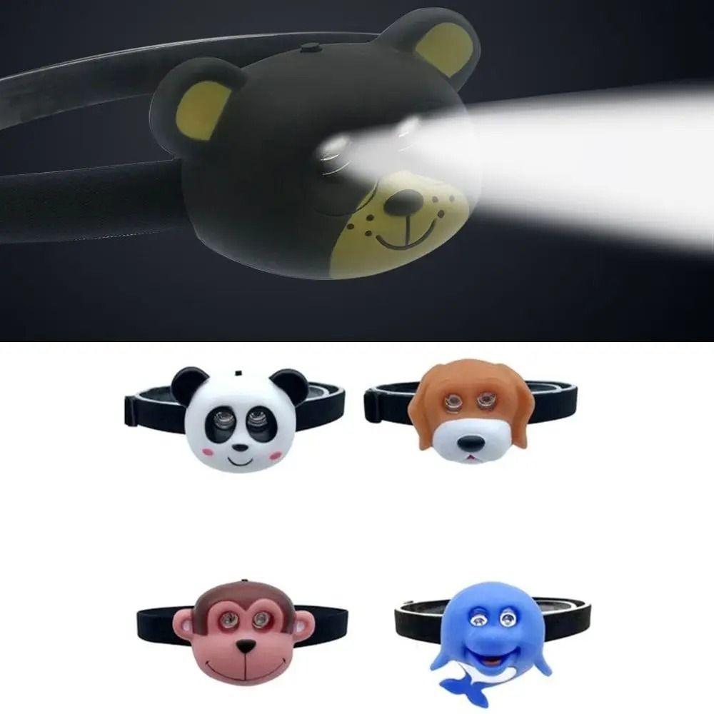 Cute Kids Headlight Cartoon Headband Light Lightweight Animal Headlamp Toy  Boys