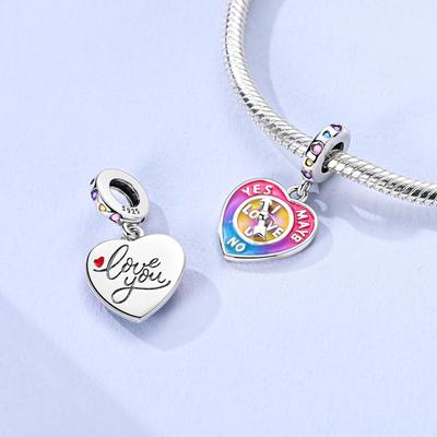 Charms Coppereternal Love Heart-Shaped Clock Pendants Fit Charms Plataoriginal Bracelet Women Jewellery Making Gifts