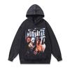 American Retro Digital Direct Injection Printing Hoodie Vintage 430G Pure Cotton Washed Sweater Men