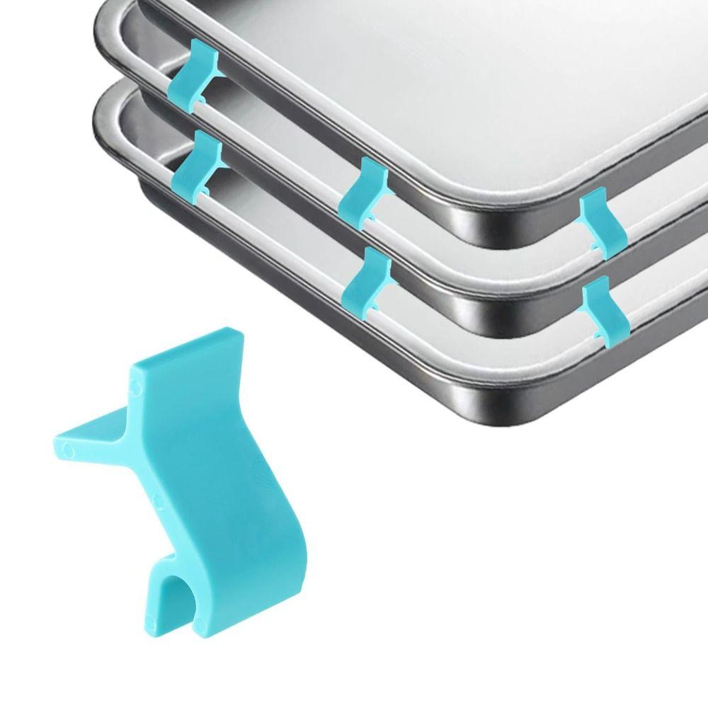 Plastic Trays Stacking Holder Space-Saving Pallet Clamp Refrigerator Tray Clamp  for Home Kitchen