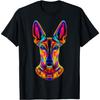 Colorful Pharaoh Hound Face Egyptian Dog Lover Black T-Shirt for Men Women Kids