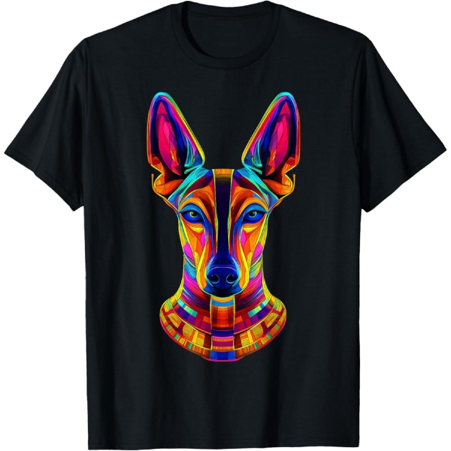 

Colorful Pharaoh Hound Face Egyptian Dog Lover Black T-Shirt for Men Women Kids XXXXXL чорний