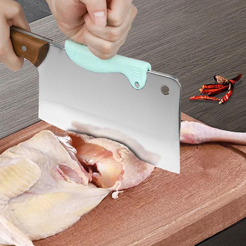 1Pc Silicone Knife Cap Cut Chicken Bones Chopping Booster Knife Bracket Cap Holder For Meat Cleaver Cooking Tool