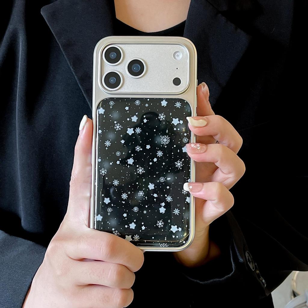 Electroplated Snowflake Star Epoxy Case for iPhone 17 Pro/16P/13/15 Pro Max