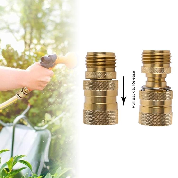 Garden Hose Quick Connectors Brass Connectors 3/4 inch GHT Water Hose Connector