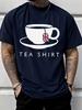 Unisex Funny Tea Pun Graphic Tee Union Jack Tea Cup Print Short Sleeve T Shirt Casual Crew Neck Top British Tea Lovers Daily Wear