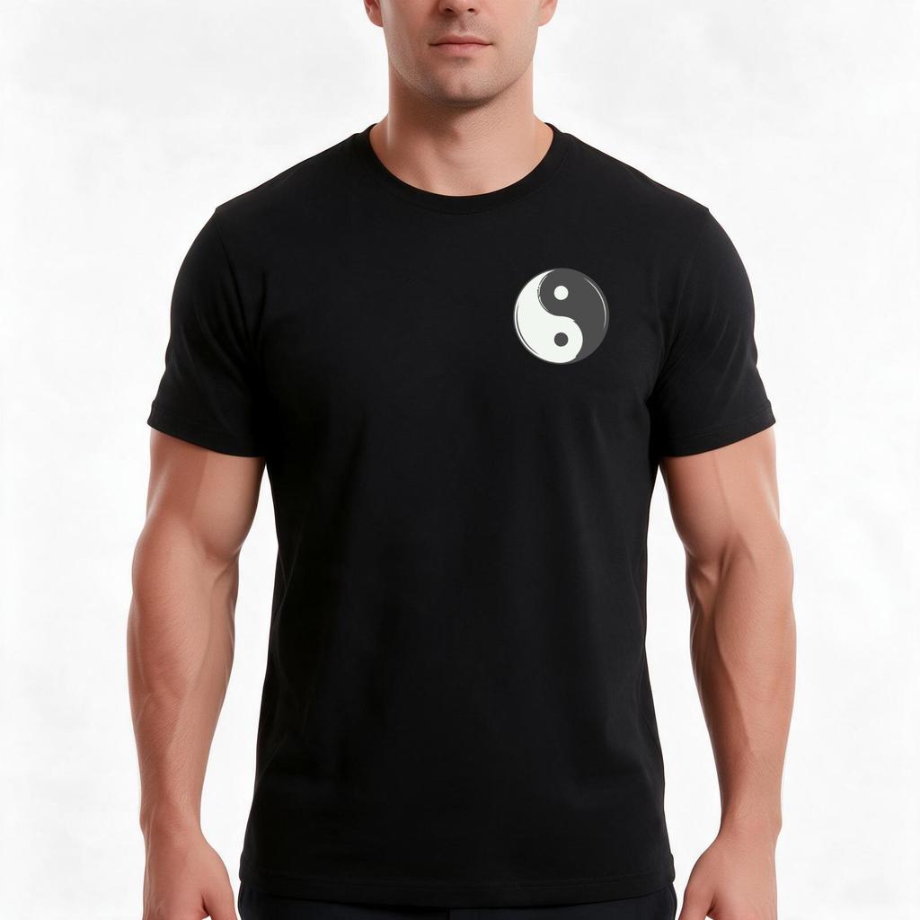 Taoism Ying Yang In The Heart Tshirt Summer Casual Cotton Tee Oversized Streetwear Tops Vintage Graphic Print 100 Cotton