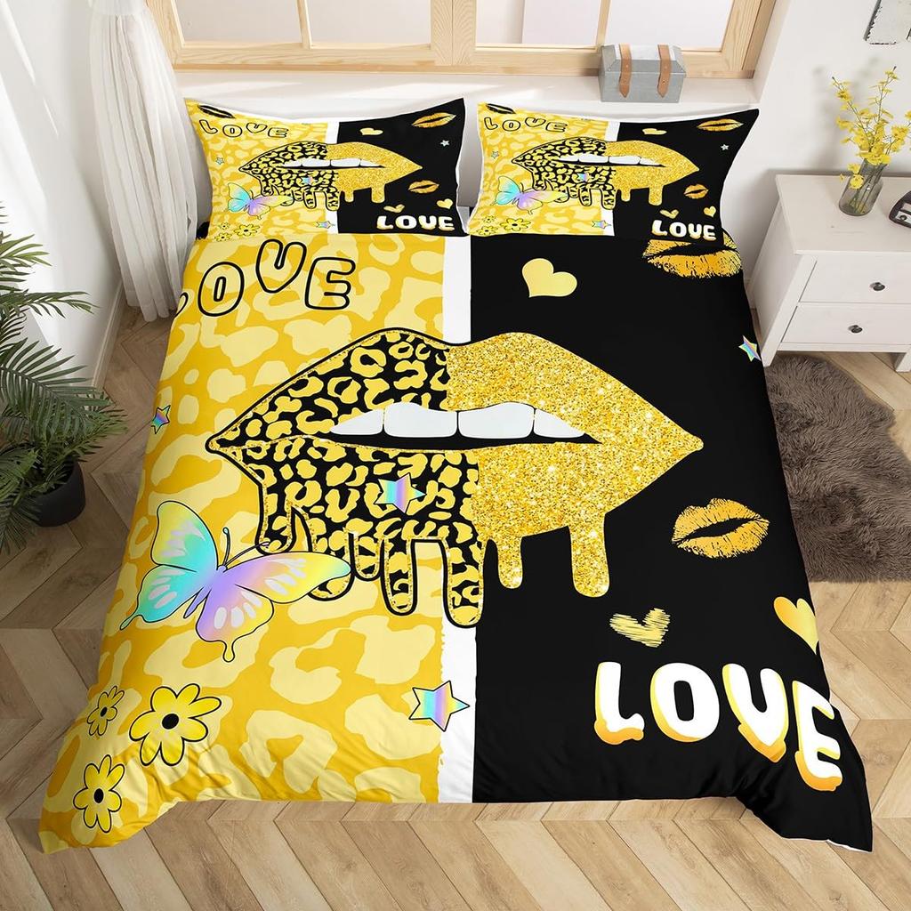 Comforter Valentine'S Day Couple King And Queen Crown Bedding Set For Husband Wife Red Black White His Hers Comforter