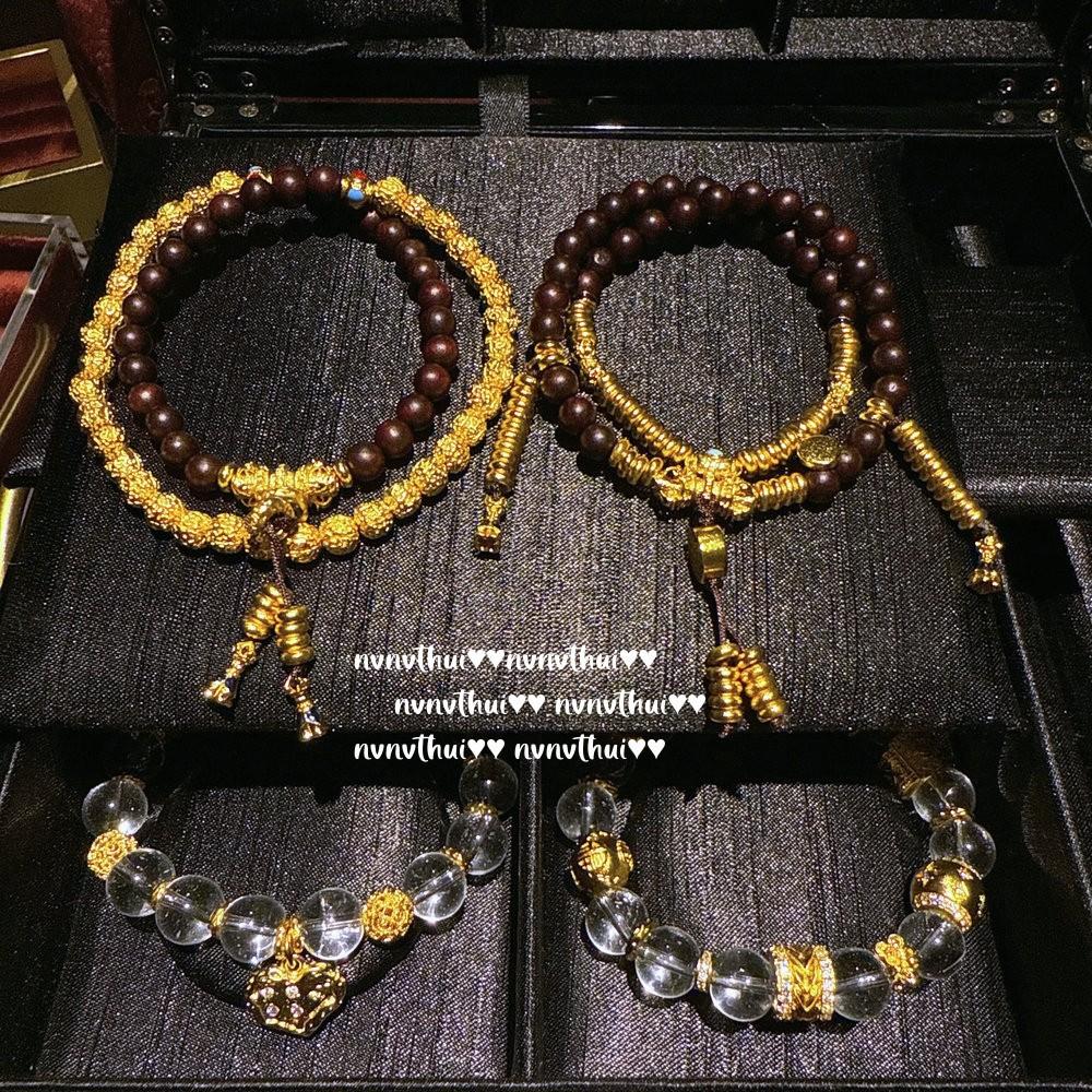 Ancient Filigree Gilt Sandalwood Vajra Pestle Rich Bracelet New Chinese Jibao Walnut Lucky Bead Multi-Circle Bracelet