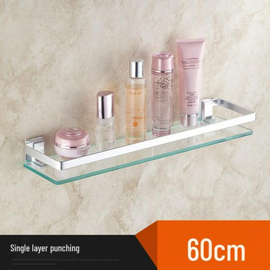 60cm Badezimmer Glasregal & Spiegelhalter – Einzelne Ebene