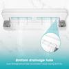 Suction Cup Bathroom Shelf No Drilling Shower Caddy Clear with 4 Hooks No Drilling Wall Shampoo Conditioner Soap Organizer