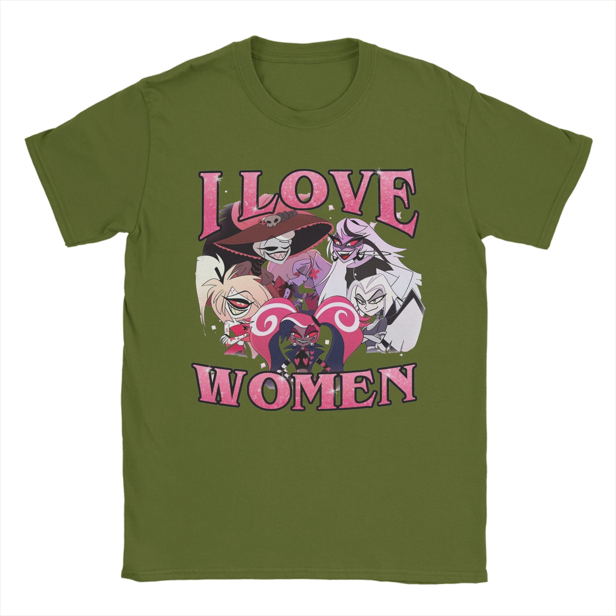 

Men s Hazbins Hotels I Love Women T Shirts Cotton Clothes Vintage Short Sleeve Crewneck Tees Plus Size T-Shirts 4XL