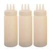 3 Condiment Bottles, Dispenser, Refillable, Empty, for Restaurants, Syrup, Ketchup Travel