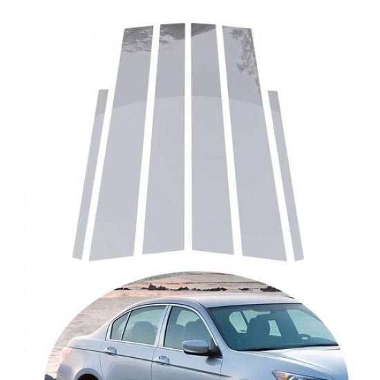 Pillar 6PCS Cover Posts Door Trim Window For Decal 2008-2012 Accord Honda Sedan