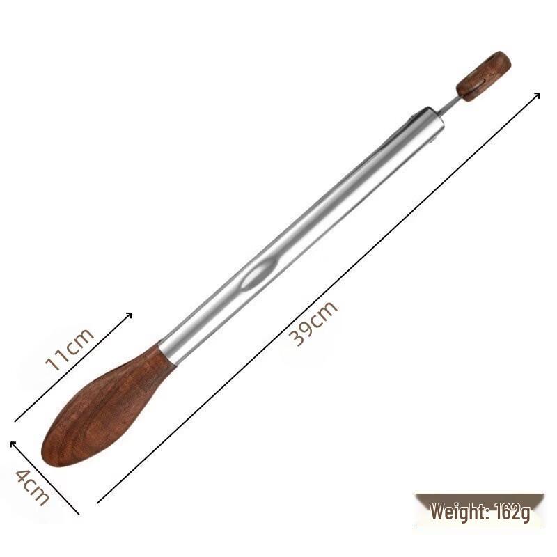 

Multifunctional Stainless Steel & Walnut Wood Food Tongs (2-Piece Set)